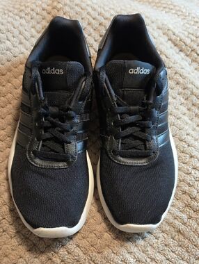 adidas Black Athletic Sneakers with White Soles
